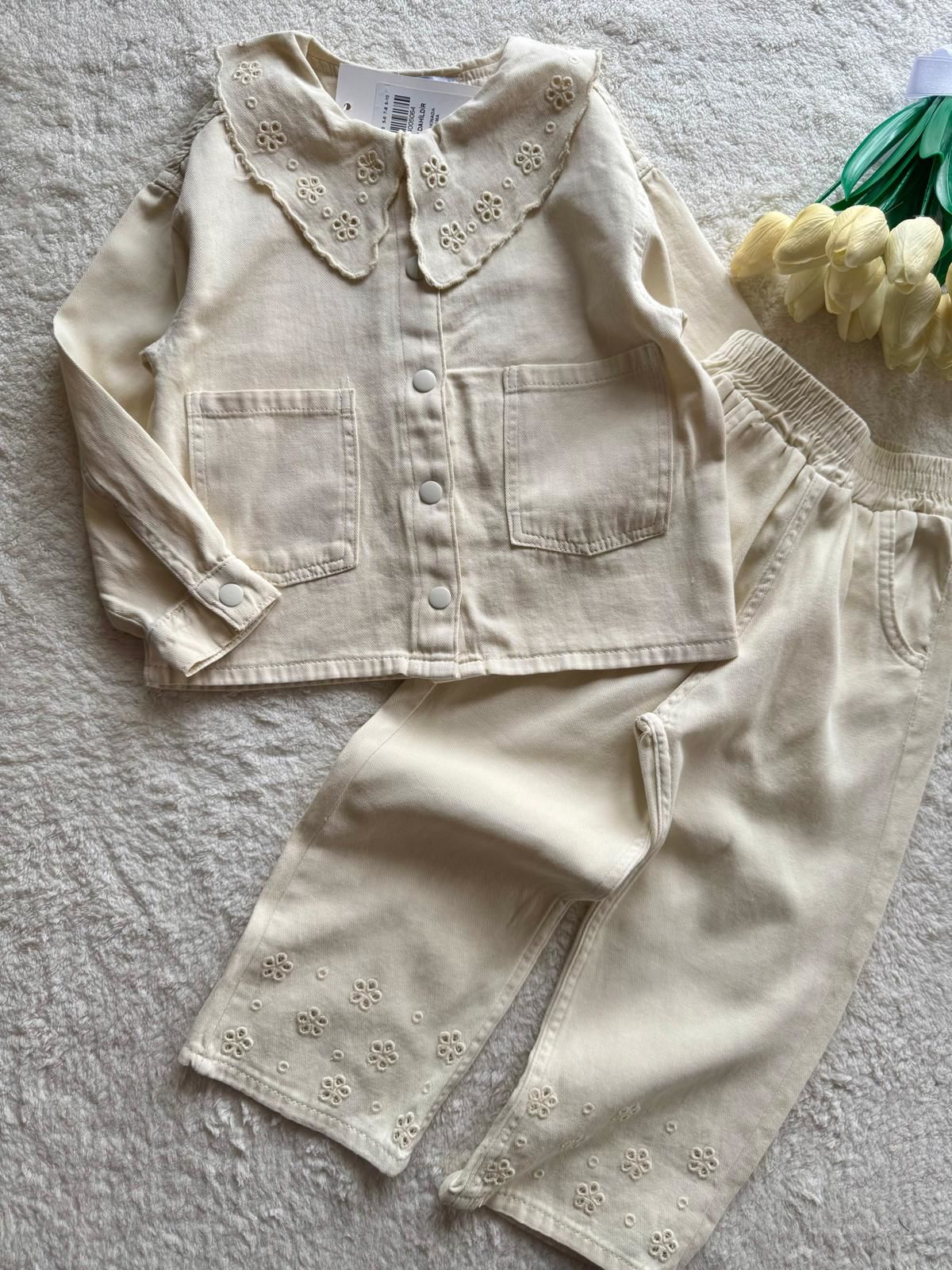 Kız çocuk denim 2li takım