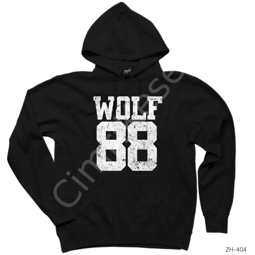 Wolf 88 Siyah Kapşonlu Sweatshirt Hoodie
