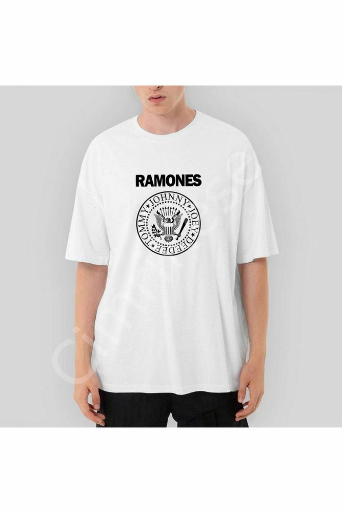 Ramones Look Out Below Oversize Beyaz Tişört L