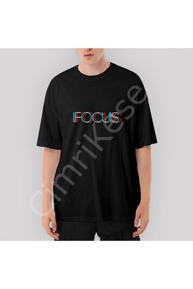 Focus Oversize Siyah Tişört XL