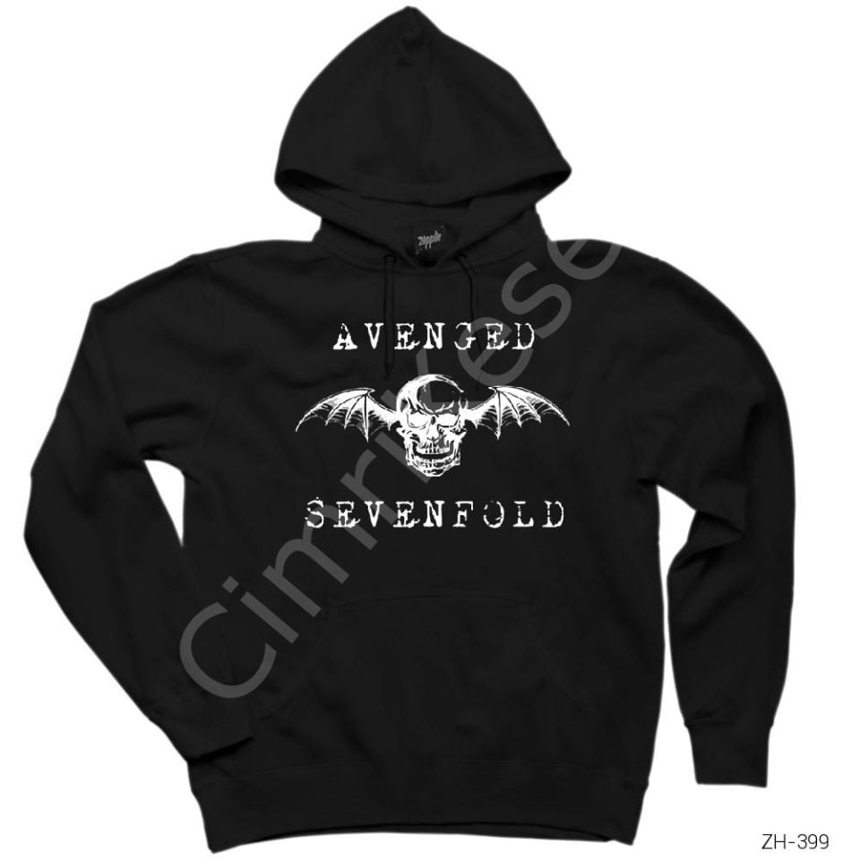 Avenged Sevenfold Skull Siyah Kapşonlu Sweatshirt Hoodie