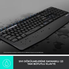 Logitech MK345 Kablosuz Türkçe Klavye Mouse Seti - Siyah 920-006514