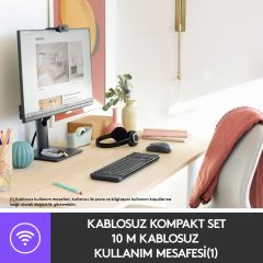 Logitech MK220 Kablosuz Türkçe Klavye Mouse Seti - Siyah 920-003163