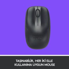 Logitech MK220 Kablosuz Türkçe Klavye Mouse Seti - Siyah 920-003163