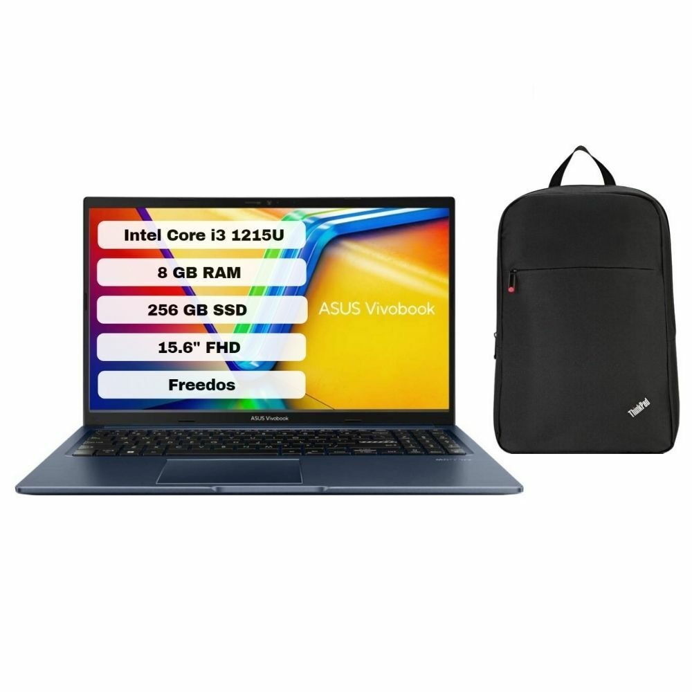 Asus Vivobook 15 X1502ZA-EJ1645 Intel Core i3 1215U 8GB 256GB SSD Freedos 15.6'' FHD Taşınabilir Bilgisayar + Çanta