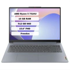 Lenovo IdeaPad Slim 3 15AMN8 AMD Ryzen 5 7520U 16GB 512GB SSD Freedos 15.6'' FHD Taşınabilir Bilgisayar 82XQ00DATX + Çanta