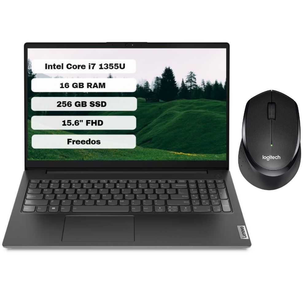 Lenovo V15 G4 Intel Core i7 1355U 16GB 256GB SSD Freedos 15.6'' FHD Taşınabilir Bilgisayar 83A1003NTX + Logitech Mouse