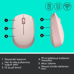 Logitech M171 Kablosuz Mouse Pembe 910-006865