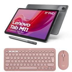 Lenovo Tab M11 TB330XU 11'' 4GB 128GB WUXGA Wifi + LTE Tablet ZADB0231TR Lenovo Tab Pen Hediyeli (Sim Kart Uyumlu) + Logitech Pebble 2 Kablosuz Klavye Mouse Seti Pembe