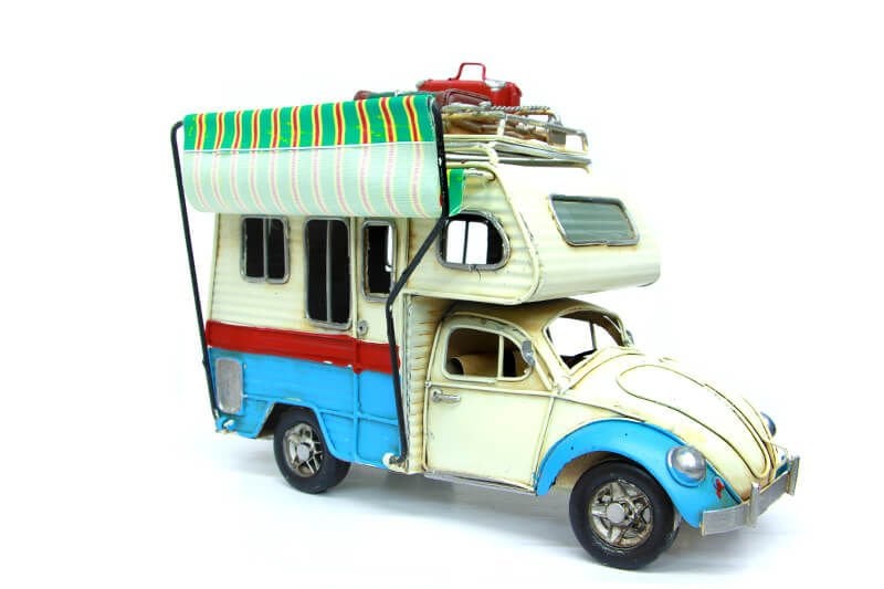 Nostaljik Dekoratif Metal Karavan Çerçeveli Kumbaralı Tenteli