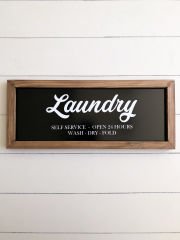 Banyo Laundry Posterli Ahşap Çerçeve