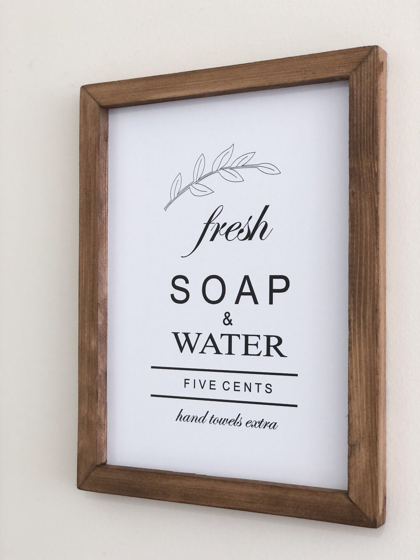 Banyo Fresh Soap & Water Temalı Posterli Ahşap Çerçeve