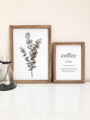 Kahve Köşesi Okaliptüs Coffee Noun Ahşap Çerçeve Set
