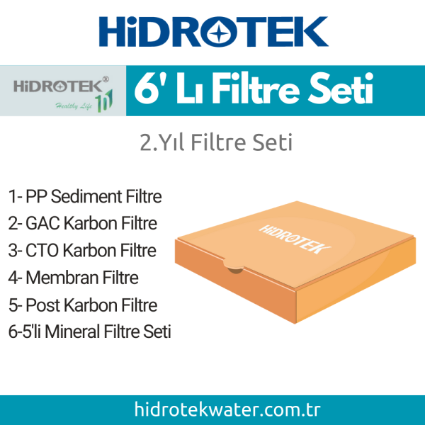 Hidrotek 10 Aşamalı İkinci Yıl Değişecek Tam Takım Filtre Seti - Servis Dahil