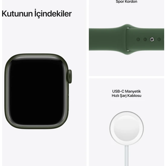 Apple Watch Series 7 41mm Yeşil Akıllı Saat 3 Ay