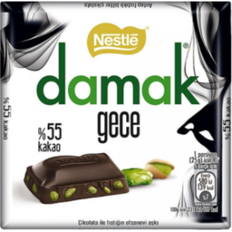 NESTLE DAMAK CIKOLATA GECE BITTER %55 KAKO 60 G