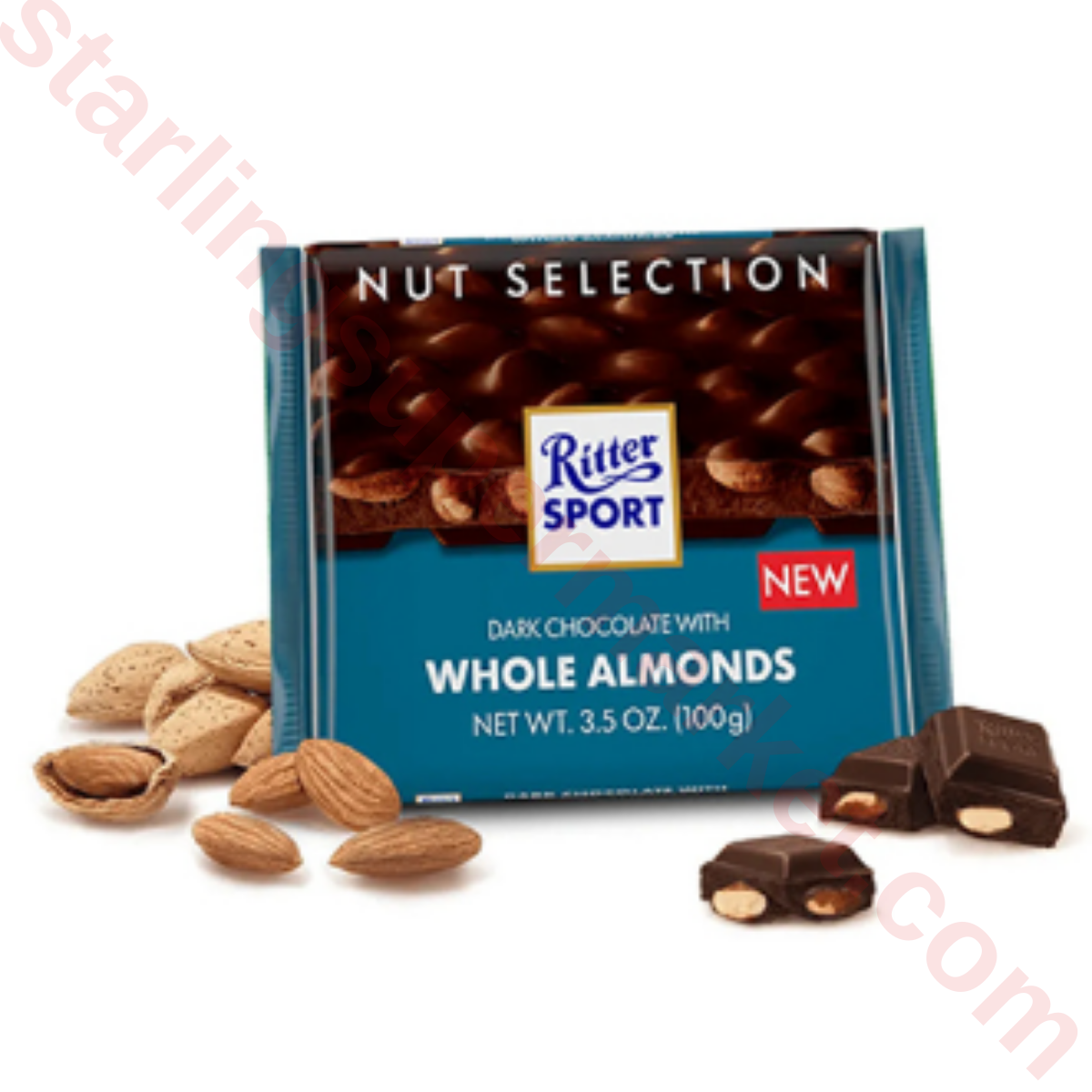 RITTER SPORT DARK WHOLE ALMONDS 100 G