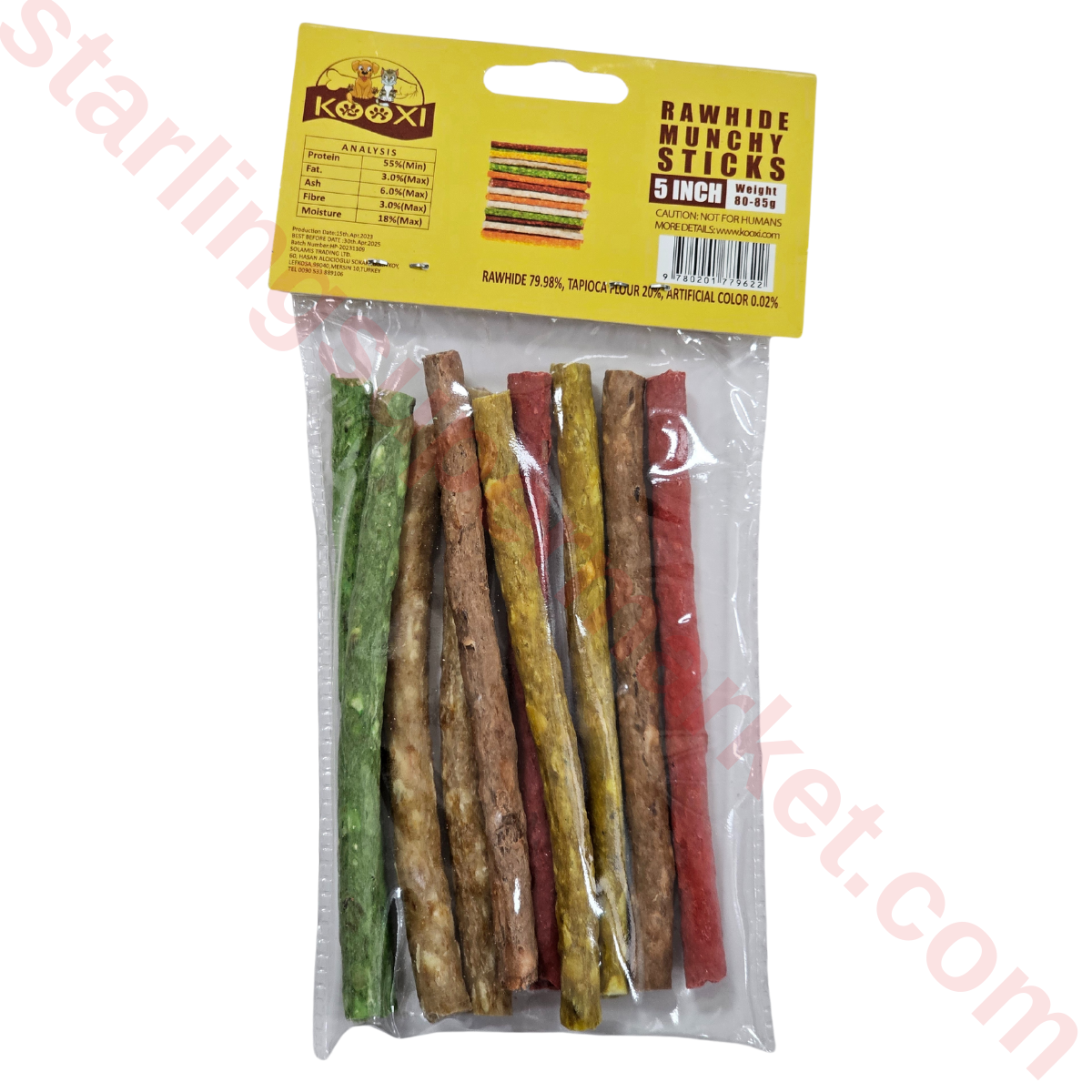 KOOXI KOPEK ODUL MAMASI RAWHIDE MUNCHY STICK 5 INC