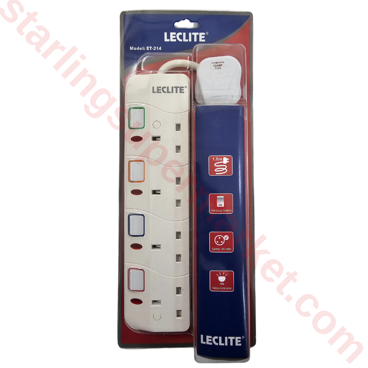 LECLITE 514N-2 4LU 13AMP.SIGORTALI UZATMA KABLOSU