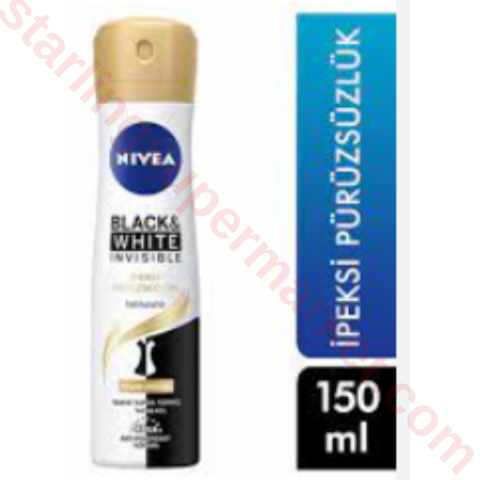 NIVEA DEO SPREY KADIN B&W SMOOTH 150 ML