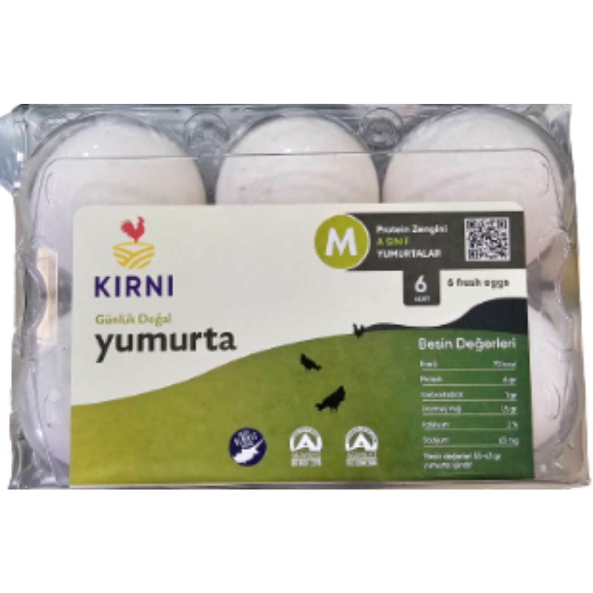 KIRNI GUNLUK DOGAL YUMURTA MEDIUM 6 LI