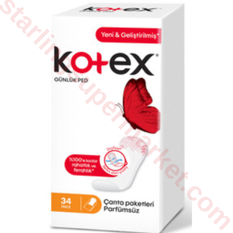 KOTEX LIGHTDAYS PARFUMSUZ INCE 34 LU