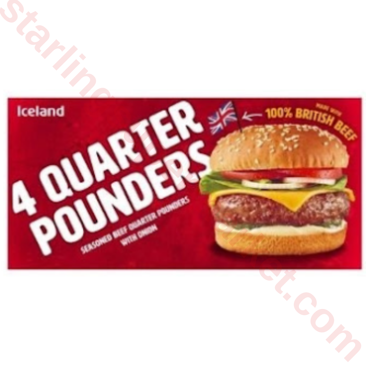 ICELAND BRISTISH BEEF QUARTER POUNDER 4 LU 454 G