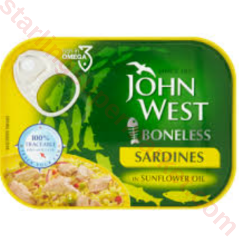 JOHN WEST SARDINES IN SUNFLOWER OIL 120 G