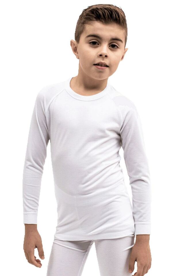 The DON Erkek Çocuk Termal İçlik Uzun Kollu Üst Beyaz