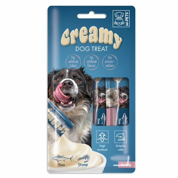 M-PETS KÖPEK ÖDÜLÜ CREAMY BALIK KARİDES 4x15 GR