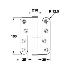 HAFELE Yaprak ment.çık.parlak pirinç 100mm sağ