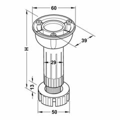 HAFELE PFT02 Baza ayağı, beyaz 150 mm