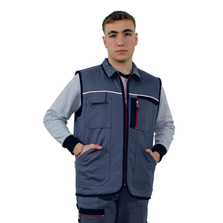 Persmont GY04K Unisex Fermuarlı Gabardin Kışlık Yelek