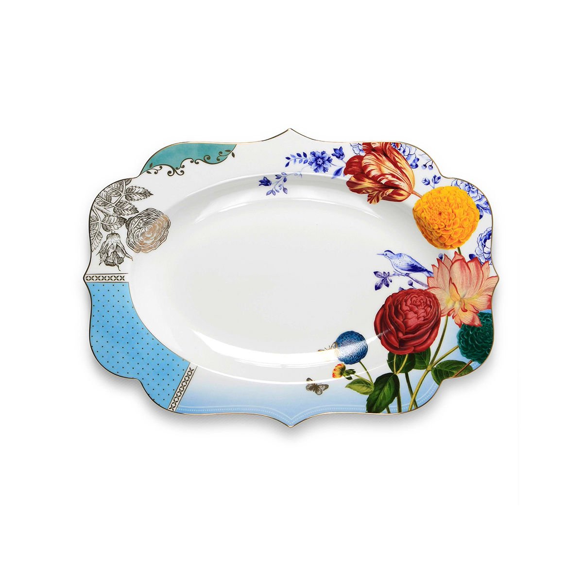 Mavi Porselen Servis Tabağı 40 cm Royal Collection by Pip Studio