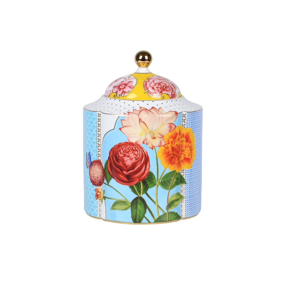 Sarı Mavi Porselen Saklama Kutusu 1900 ml Royal Collection by Pip Studio