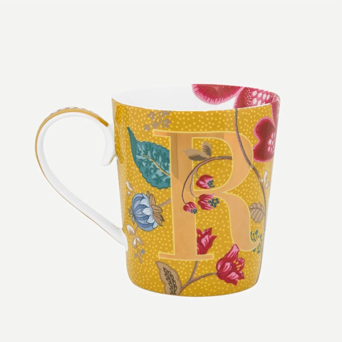 Sarı Porselen Kupa 350 ml Alphabet R Collection by Pip Studio