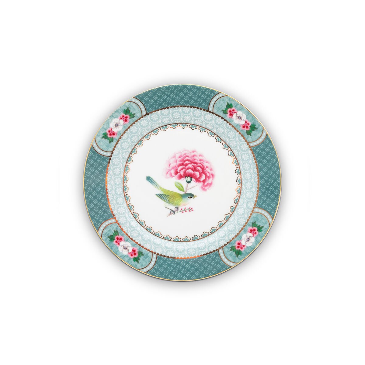 Mavi Porselen Pasta Tabağı 17 cm Blushing Birds Collection by Pip Studio