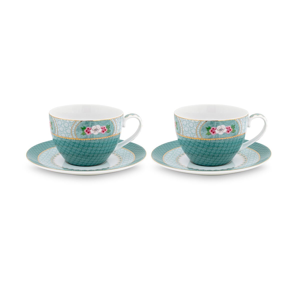 Mavi Porselen Çay Fincan Seti 280 ml Blushing Birds Collection by Pip Studio