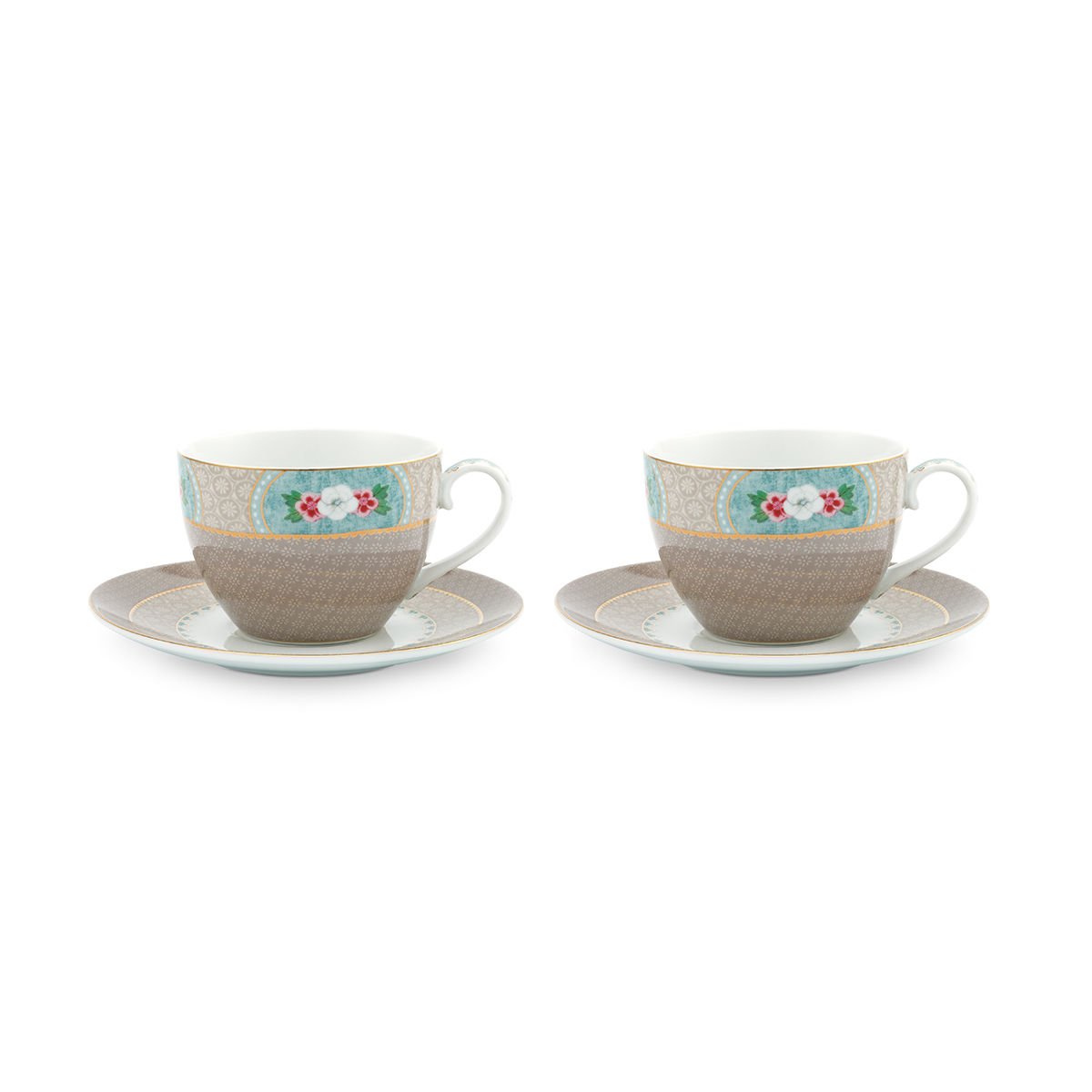 Haki Porselen Çay Fincan Seti 280 ml Blushing Birds Collection by Pip Studio