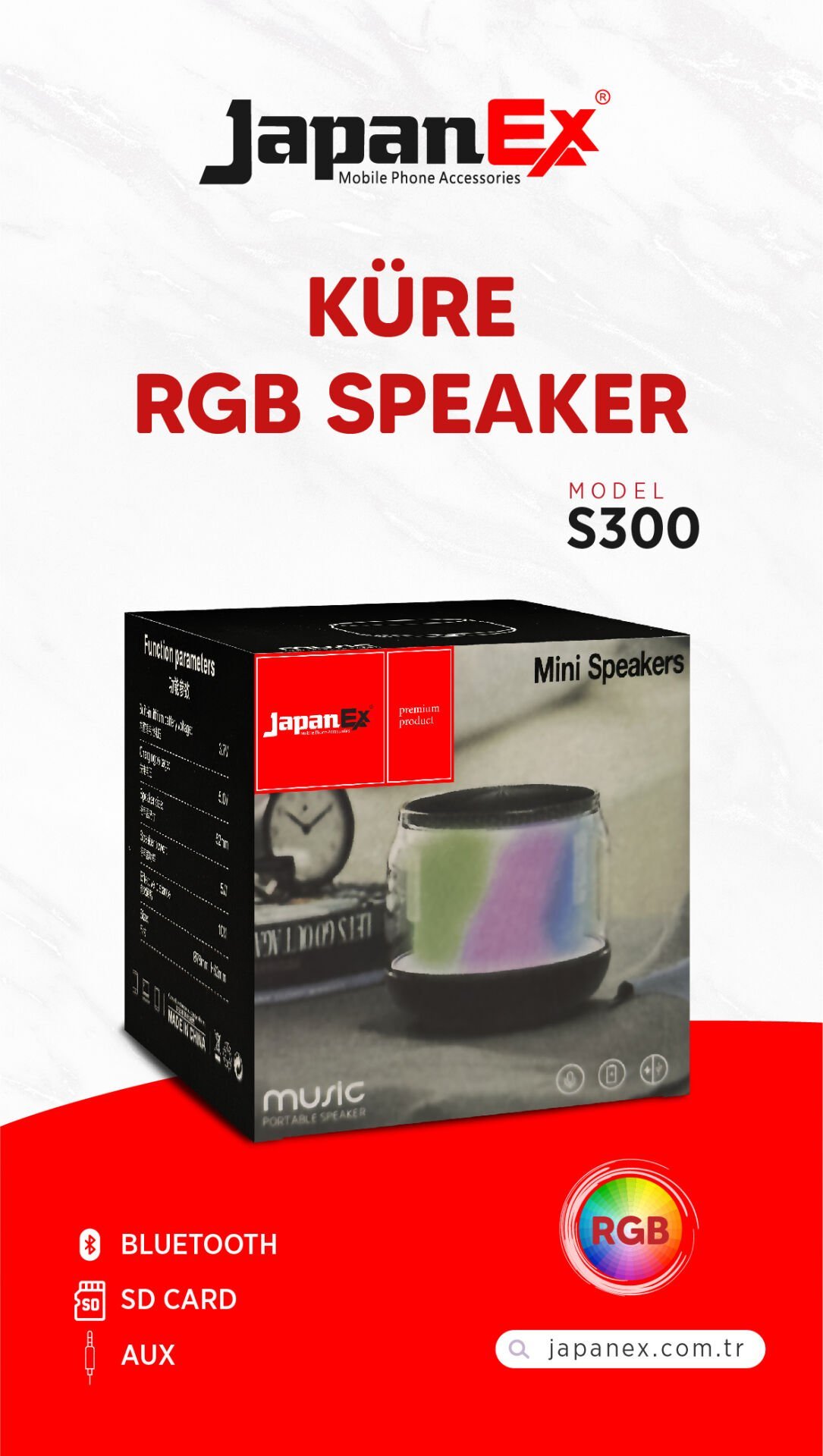 JAPANEX KÜRE RENKLİ SPEAKER S300