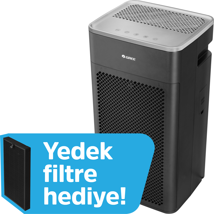 Gree Square Hava Temizleme Cihazı 3'lü Filtre H13 Hepa Filtre - Ultraviole A Işık