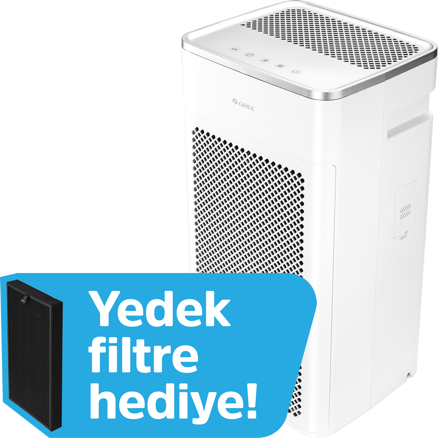 Gree Square Hava Temizleme Cihazı 3'lü Filtre H13 Hepa Filtre - Ultraviole A Işık