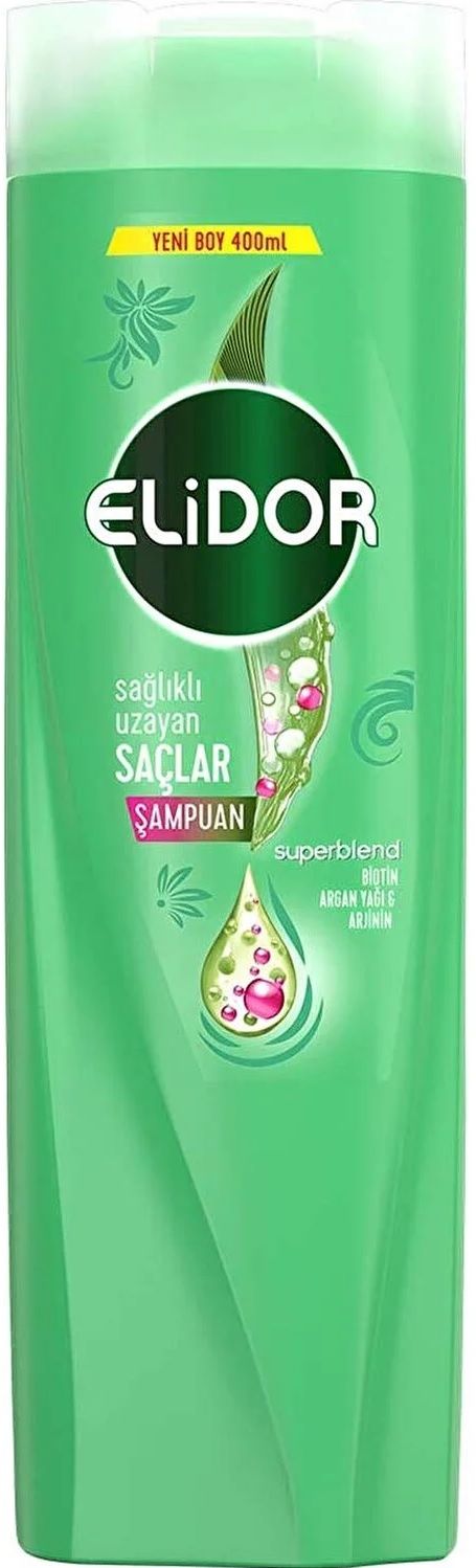 Elidor Superblend Saç Bakım Şampuanı Sağlıklı Uzayan Saçlar Biotin Argan Yağı Arjinin 400 ml