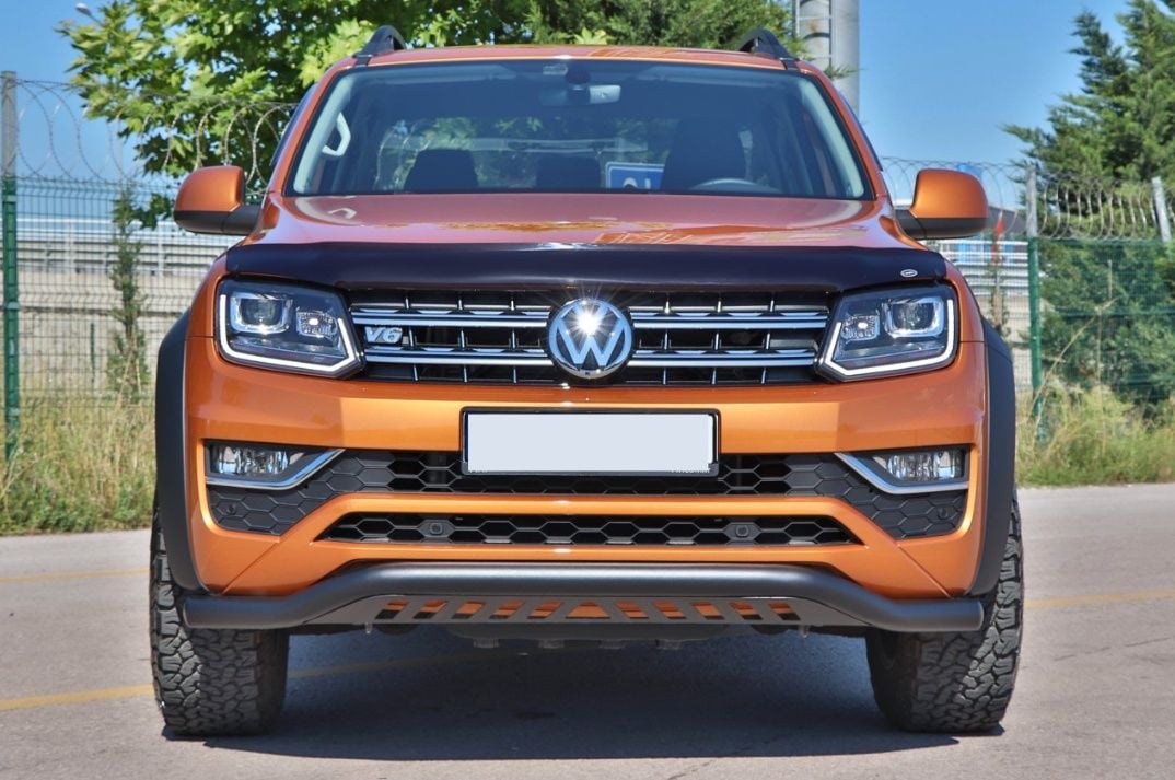 Volkswagen Amarok 2010+ Off Road Saclı Ön Koruma Ön Tampon Koruma Demiri Siyah GloPlus AQM4WD