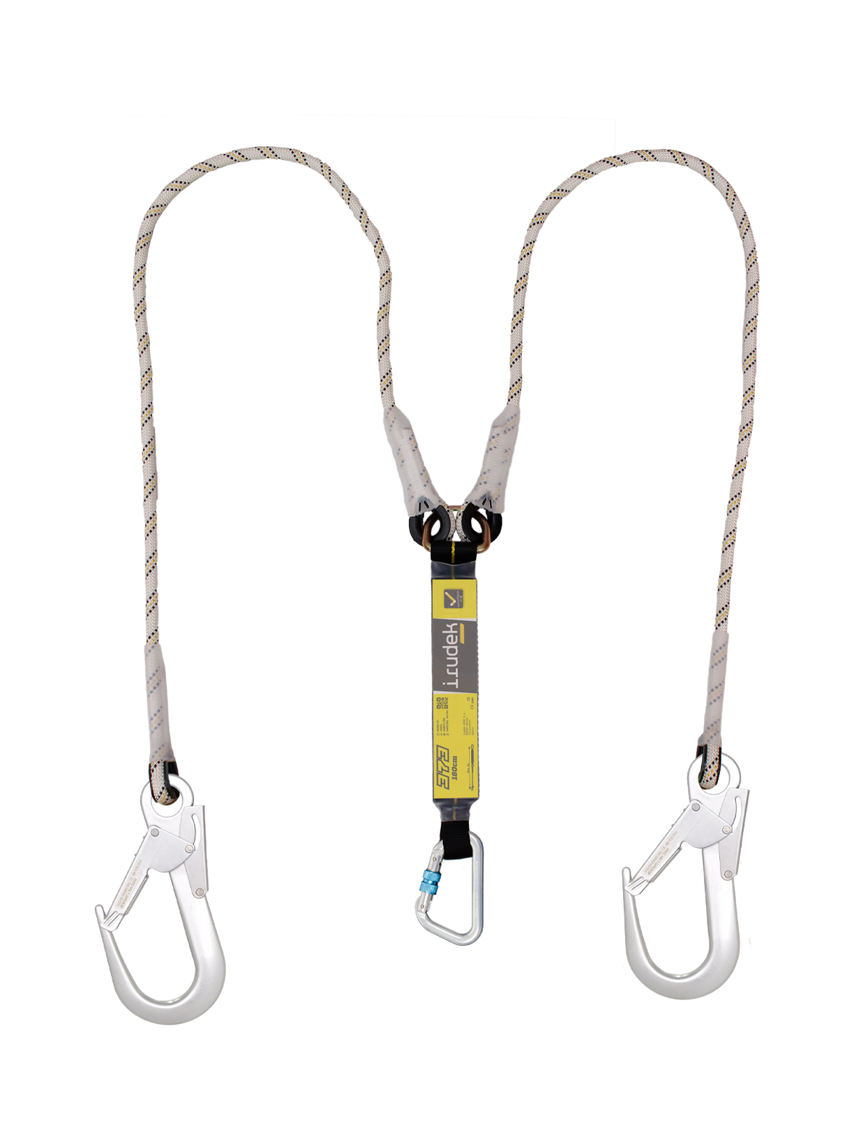 Irudek 373/140cm Şok Emicili Çift Kollu Lanyard -Alum.60mm Kancalı