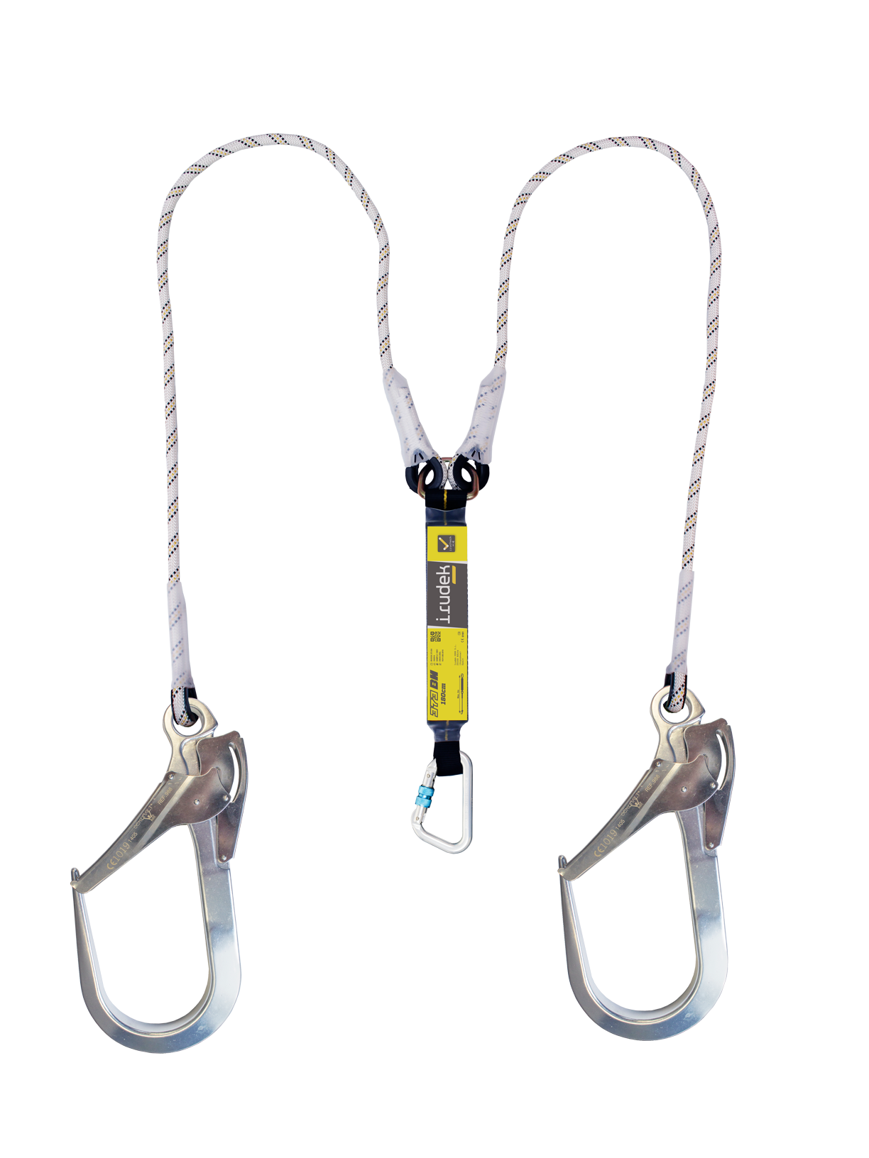 Irudek 373/180cm BH Şok Emicili Çift Kollu Lanyard -Alum.110mm Kancalı