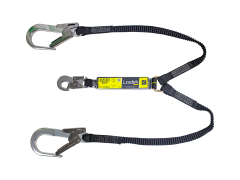 Irudek ABE-FLEX 383 180 Elastik Webbing Şok Emicili Çift Kollu Lanyard -Alu.60mm