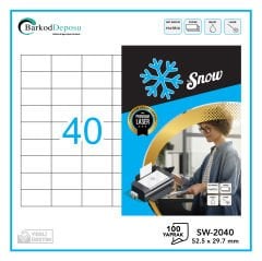 SW-2040 SNOW A4 Lazer Etiket 52.5X29.7 mm