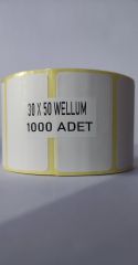 50x30 Vellum Barkod Etiketi 1000 Sarım (RİBON İLE BASKI)