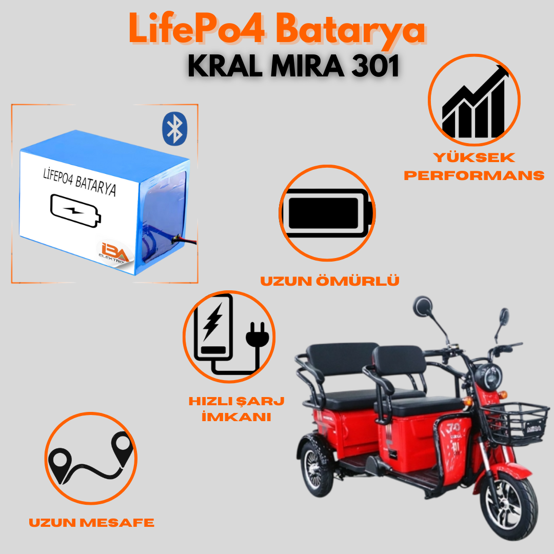 KRAL MİRA 301 72V72AH LifePo4 Batarya
